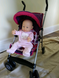 britax duo twin dolls buggy pink